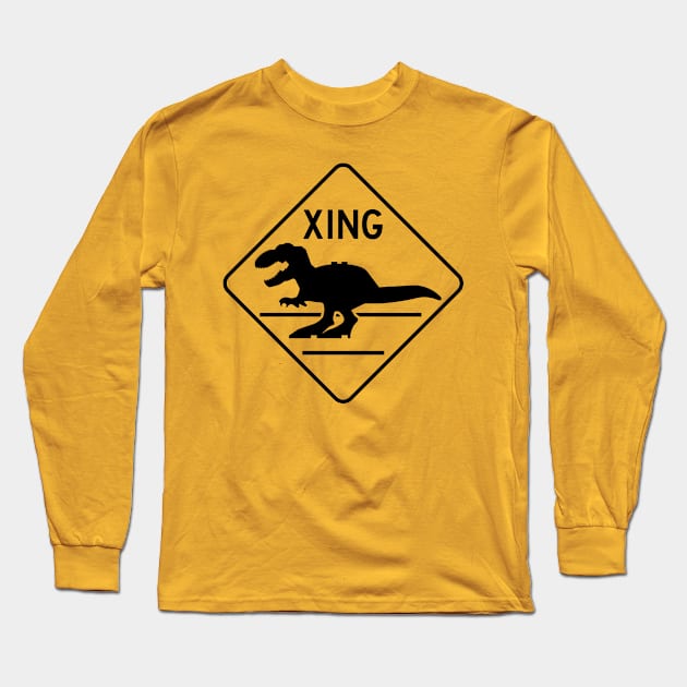 DINO Crossing Long Sleeve T-Shirt by Dallen Powell Designs 